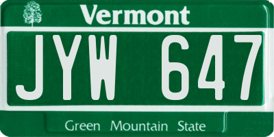 VT license plate JYW647