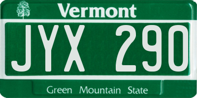 VT license plate JYX290