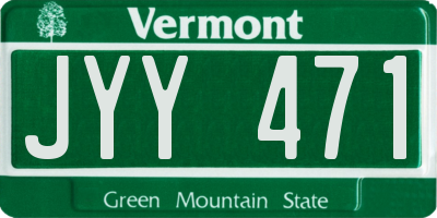 VT license plate JYY471