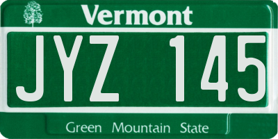 VT license plate JYZ145