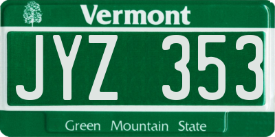 VT license plate JYZ353