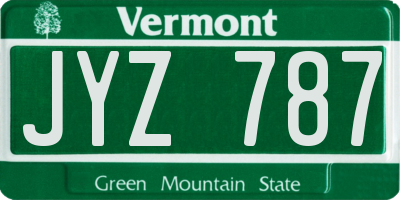 VT license plate JYZ787