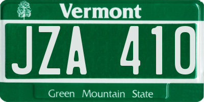 VT license plate JZA410