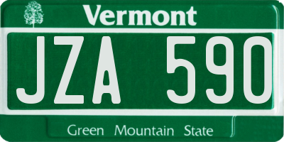 VT license plate JZA590