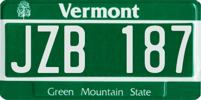 VT license plate JZB187