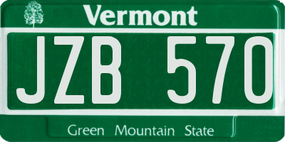 VT license plate JZB570