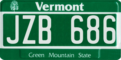 VT license plate JZB686