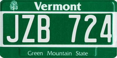 VT license plate JZB724