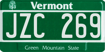 VT license plate JZC269