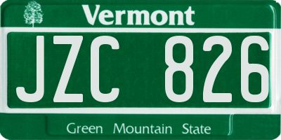 VT license plate JZC826