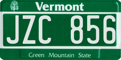 VT license plate JZC856