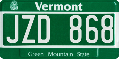 VT license plate JZD868