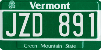 VT license plate JZD891