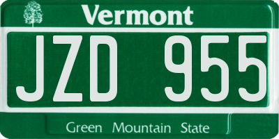 VT license plate JZD955