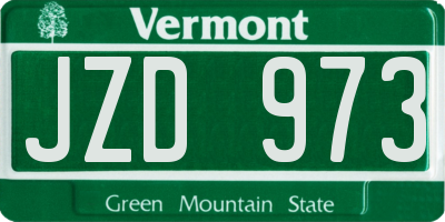 VT license plate JZD973