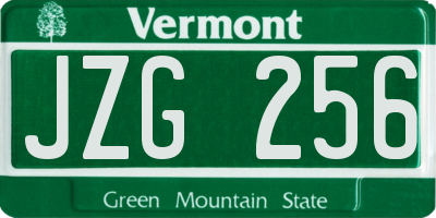 VT license plate JZG256