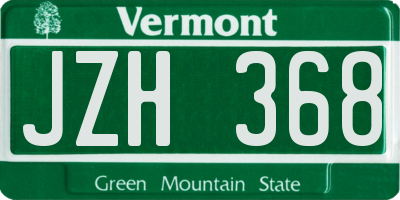 VT license plate JZH368