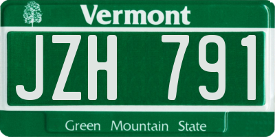 VT license plate JZH791