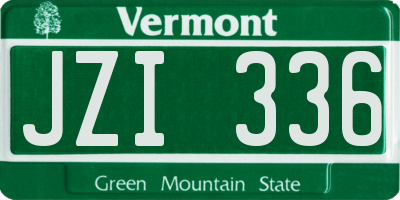 VT license plate JZI336
