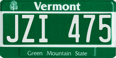 VT license plate JZI475