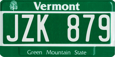 VT license plate JZK879