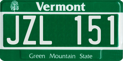 VT license plate JZL151