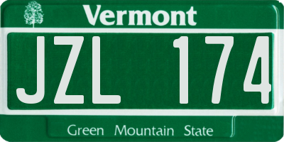 VT license plate JZL174