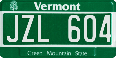 VT license plate JZL604