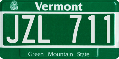 VT license plate JZL711