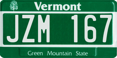 VT license plate JZM167