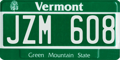 VT license plate JZM608