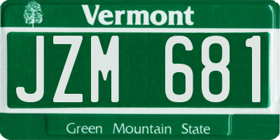 VT license plate JZM681