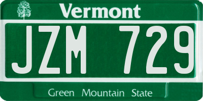 VT license plate JZM729