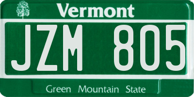 VT license plate JZM805