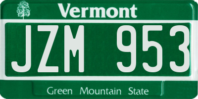 VT license plate JZM953
