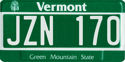 VT license plate JZN170