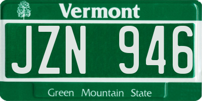 VT license plate JZN946