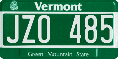 VT license plate JZO485