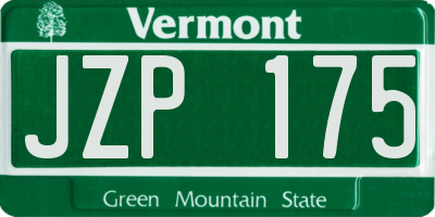 VT license plate JZP175