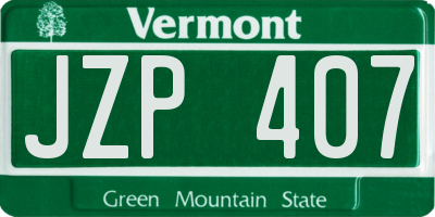 VT license plate JZP407