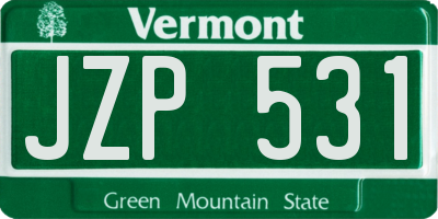 VT license plate JZP531