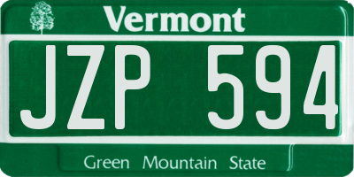 VT license plate JZP594