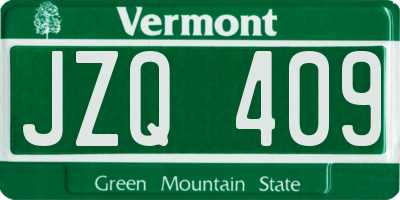 VT license plate JZQ409