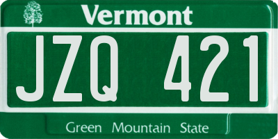 VT license plate JZQ421