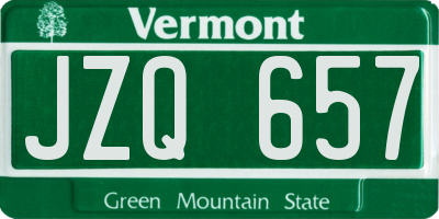 VT license plate JZQ657