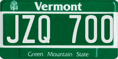 VT license plate JZQ700
