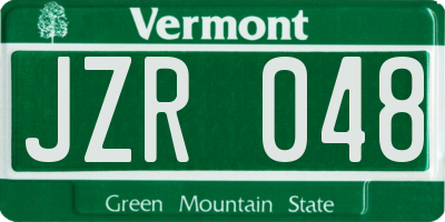 VT license plate JZR048