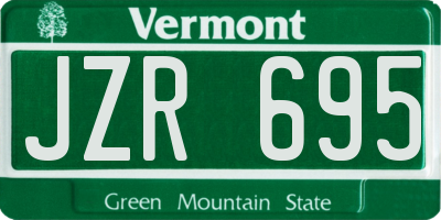 VT license plate JZR695