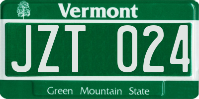 VT license plate JZT024