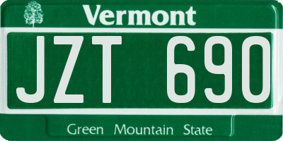 VT license plate JZT690